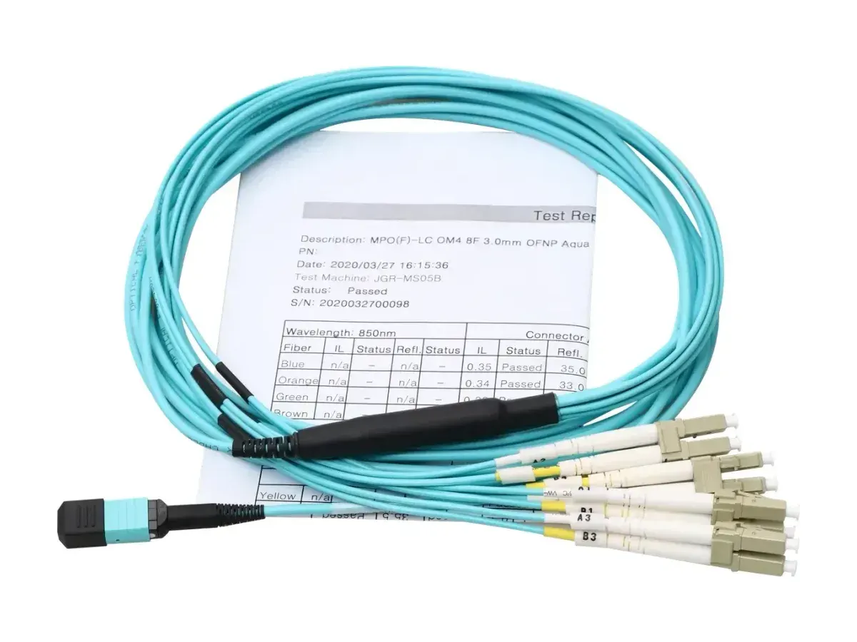 DYS MPO-to-LC 8F OM4 multimode harness cable